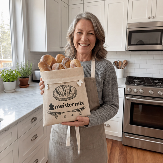 Bienenwachs Brotbeutel, der Brot bis zu 3× länger frisch hält.