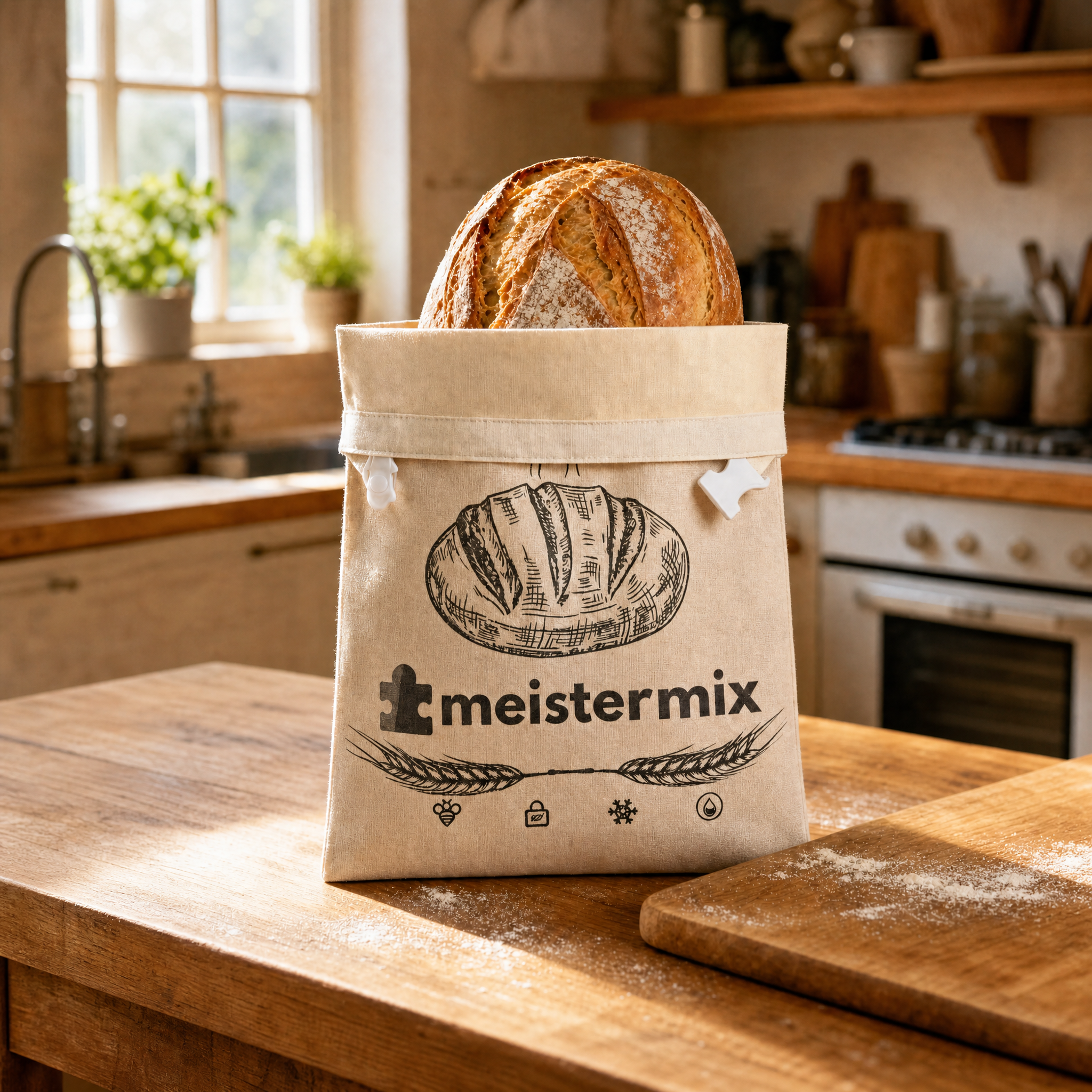 Bienenwachs Brotbeutel, der Brot bis zu 3× länger frisch hält