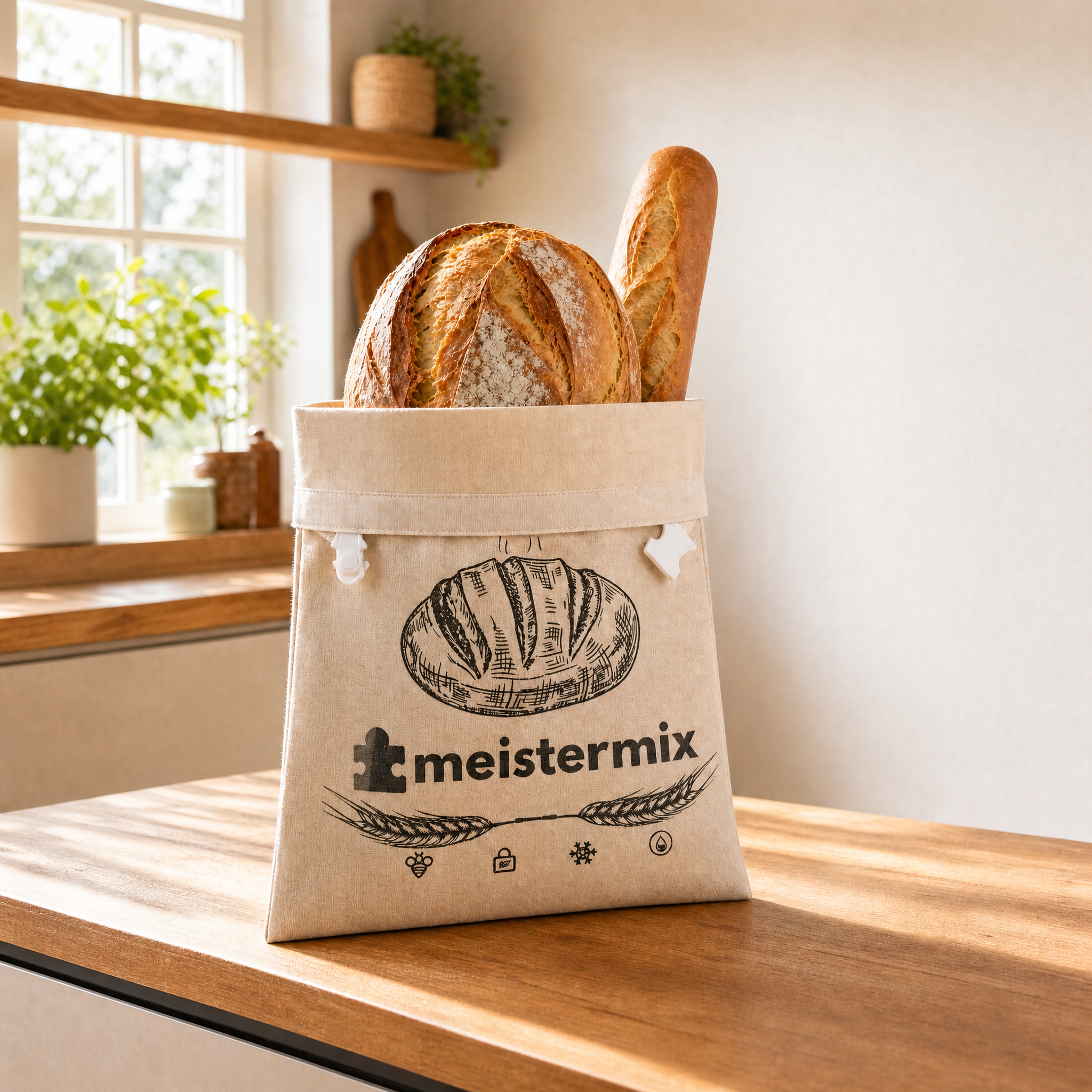 Bienenwachs Brotbeutel, der Brot bis zu 3× länger frisch hält