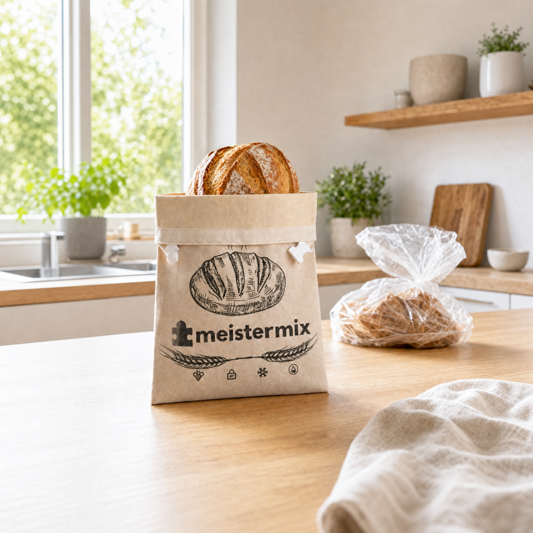 Bienenwachs Brotbeutel, der Brot bis zu 3× länger frisch hält