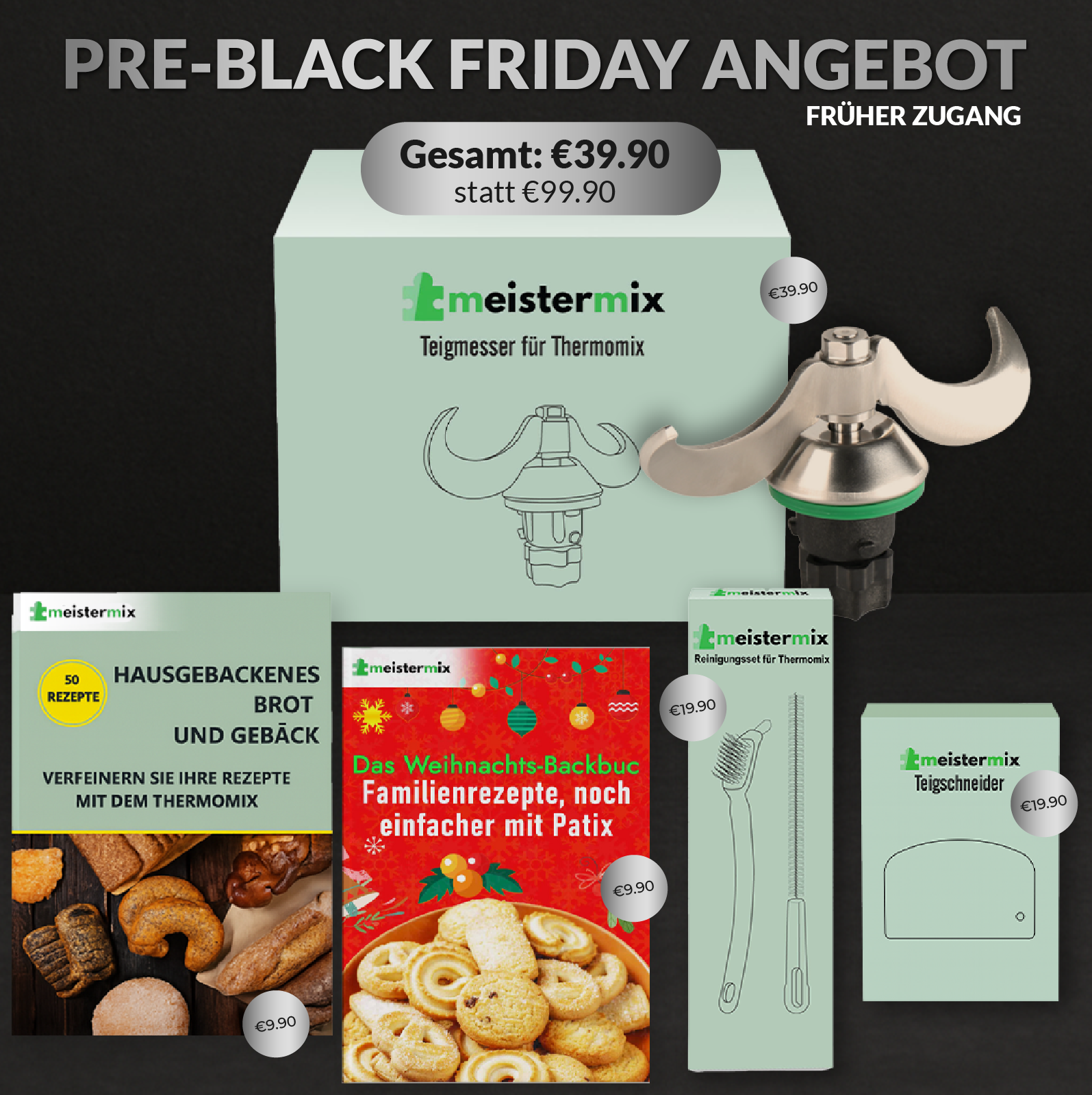 Patix - Teigmesser für Thermomix (+ZUBEHÖR GRATIS)